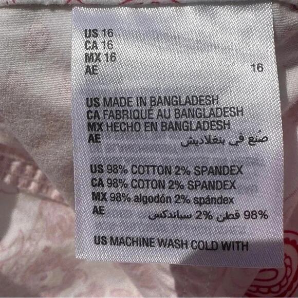 Style & Co Paisley, red and white Bermuda shorts with pockets, summer casual - Picture 7 of 8